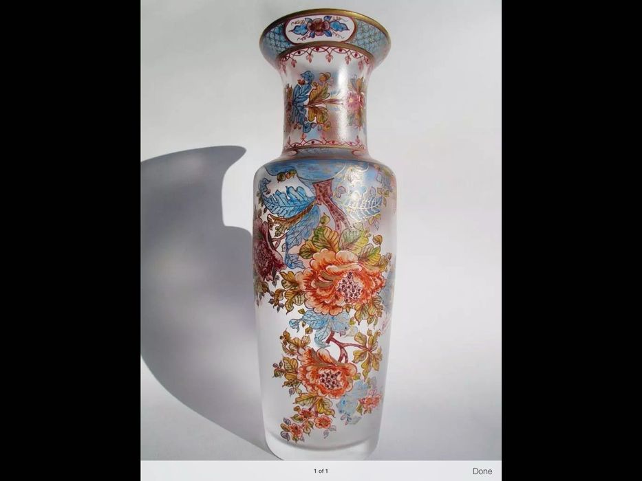 JARRA ATLANTIS cristal assinada pintura manual