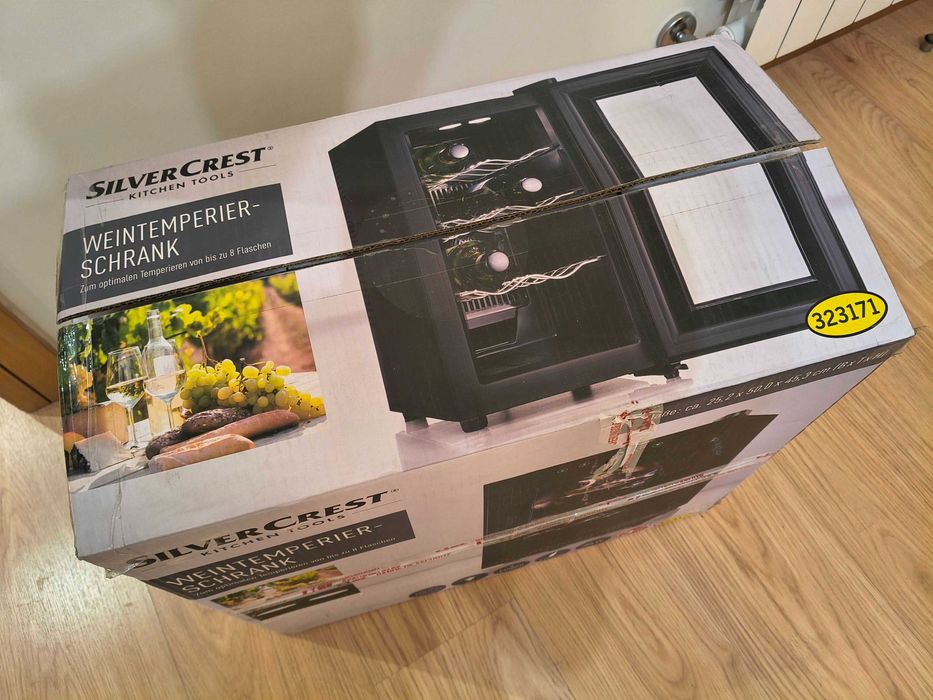 Adega / Cave de Vinhos SilverCrest SWTS 65 A1 – 8 Garrafas, Termostato Digital, Excelente Estado