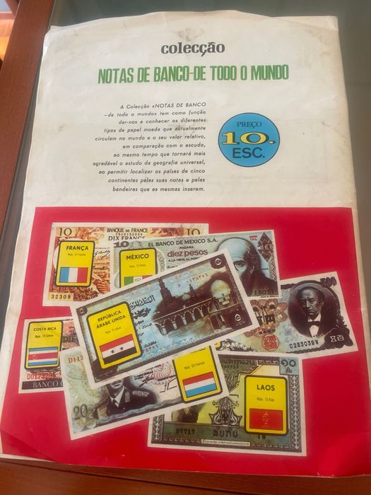 Caderneta de Cromos Rara "Notas de Banco de Todo o Mundo" (Disvenda) – 100% COMPLETA
