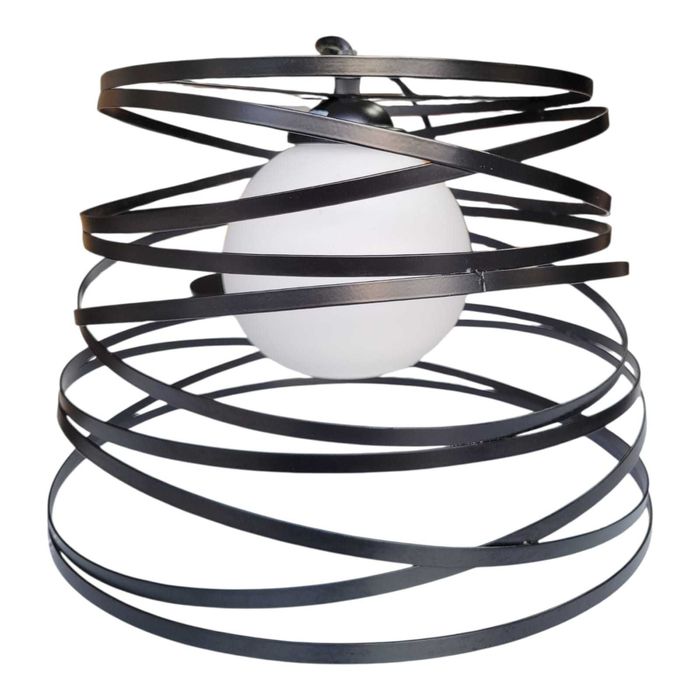 Candeeiro Suspenso Moderno – Aros Circulares em Metal Preto
