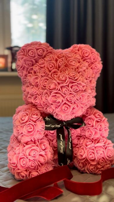 Ведмедики з троянд 40см/ мишки из роз 40мм / самовивіз Київ