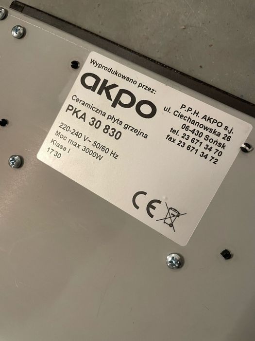 Ceramiczna płyta dwupalnikowa akpo