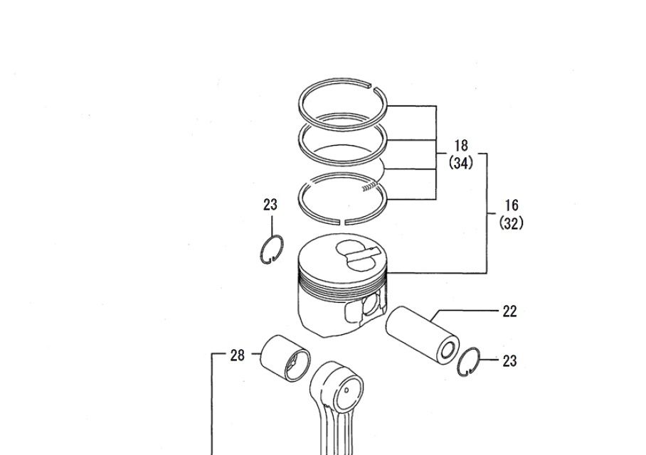 Tłok z pierścieniami Takeuchi TB016 TB216 silnik Yanmar 3TNV70