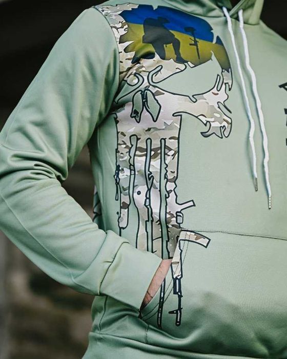 Мілітарі худі VETERAN на флісі  тактичне чоловіче худі Без передоплати