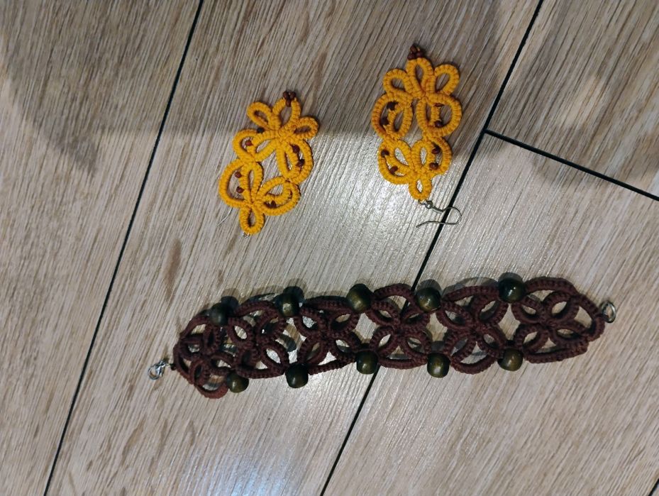 Biżuteria handmade zestaw bransoleta kolczyki