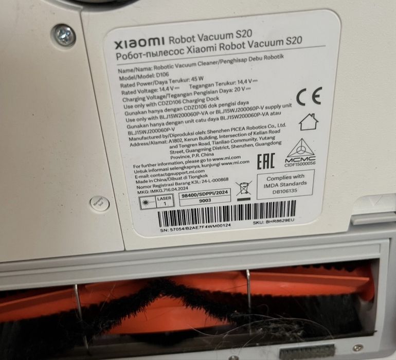 Xiaomi Robot Vacuum S20 — Aspirador Robô Branco