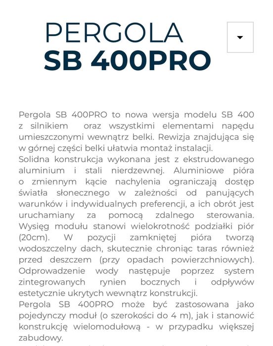 Pergola SB 400 pro