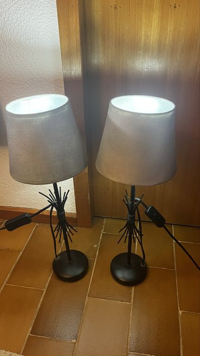 Candeeiros mesinha cabeceira ferro preto