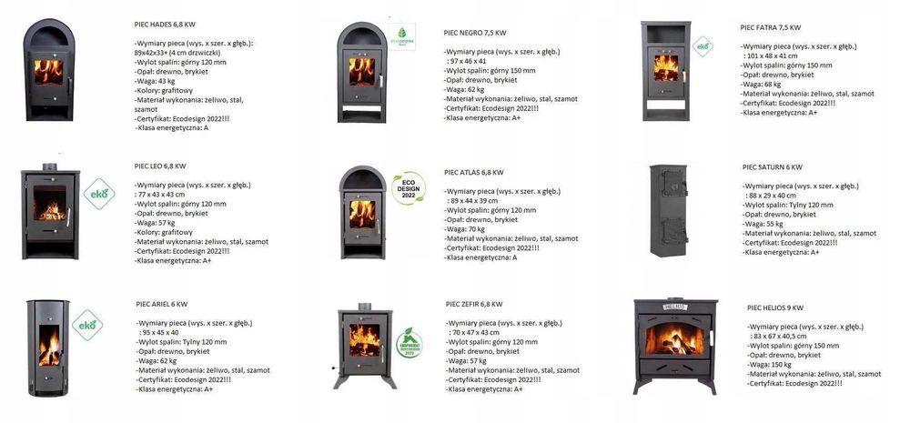 Piec Piecyk żeliwny kominek koza Leo Szamot wolnostojący