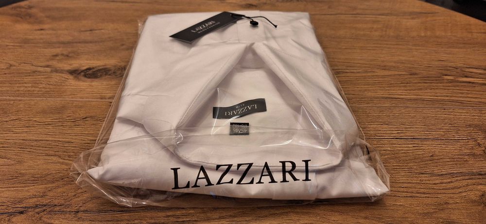 Biała nowa smokingowa koszula męska LAZZARI Slim XXL 45/46 176/182