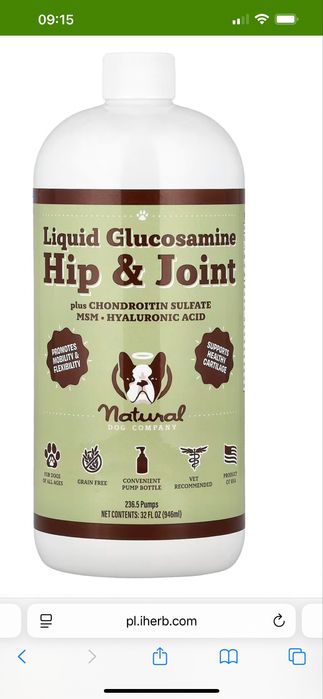 Глюкозамін для підтримки суглобів собак Natural Dog Company (Glucosamine Advanced Joint Support) 473 мл для всіх вікових груп