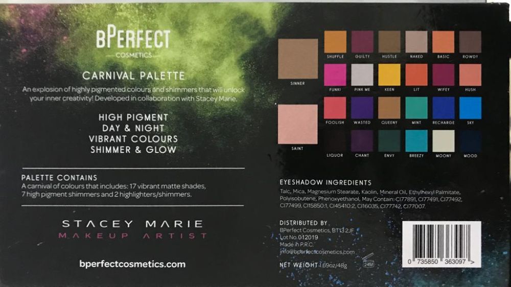Paleta cieni BPerfect Carnival Palette Stacey Marie