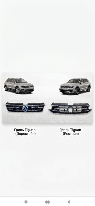 Решітка радіатора Volkswagen Tiguan 2 Рестайлінг (з 2021-2024)