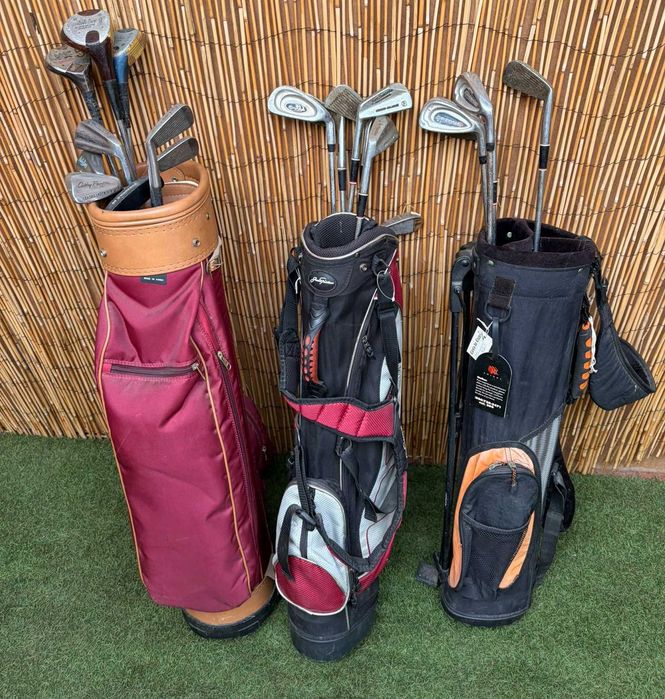 sacos de golf antigos com tacos