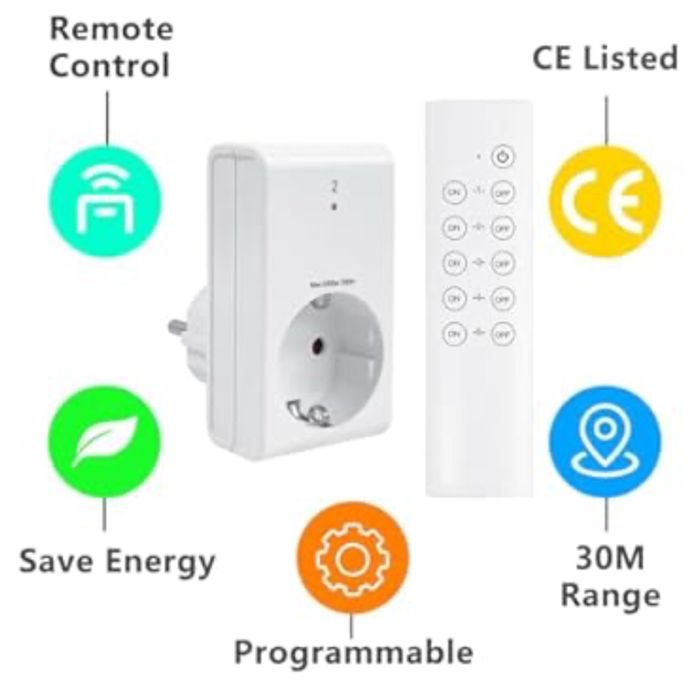 G-homa Gniazdka sterowane pilotem 5 sztuk