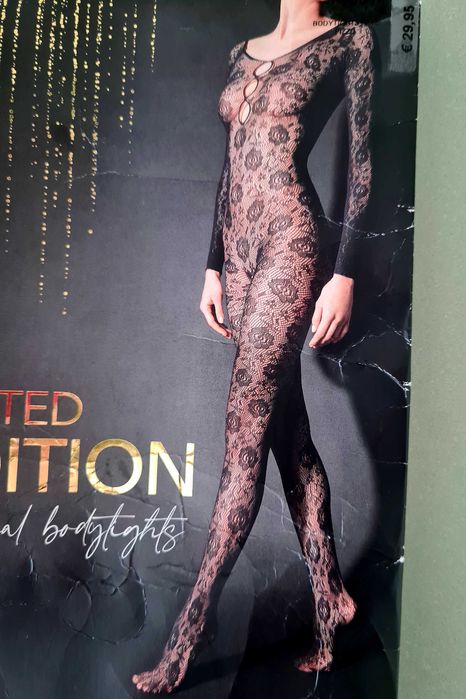 Body Collants renda preto Calzedonia tam. M-L sexy Novo Corpo inteiro