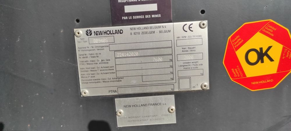 Prasa  duza Kostka New Holland  BB 940