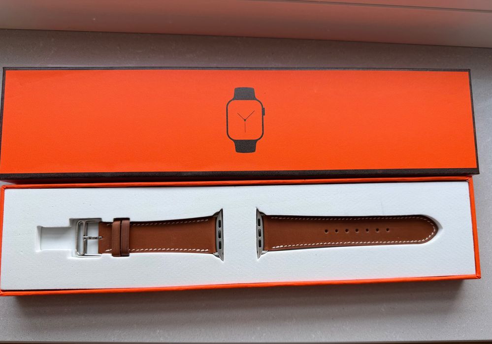 Pasek Apple Watch Hermes Single Tour 42- 49mm brązowy skóra naturalna