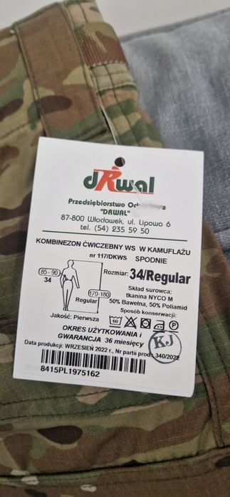 Kombinezon ćwiczebny  WS  530 zł multicam