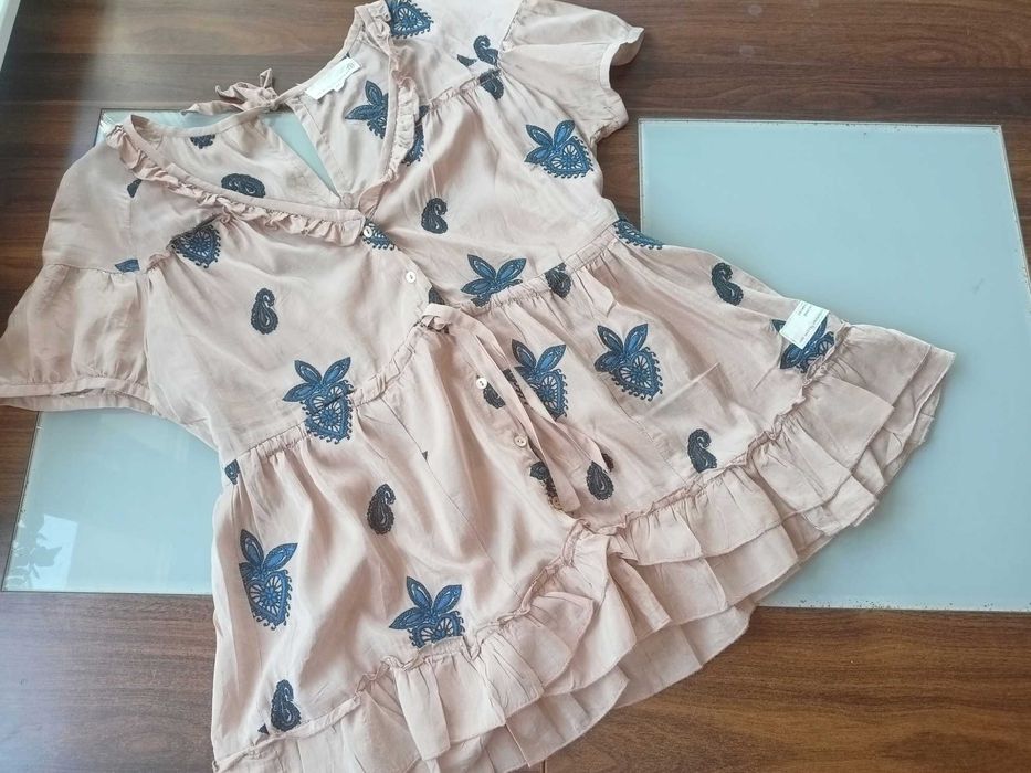 Odd Molly jedwabna bluzeczka w haftowane kwiaty 40