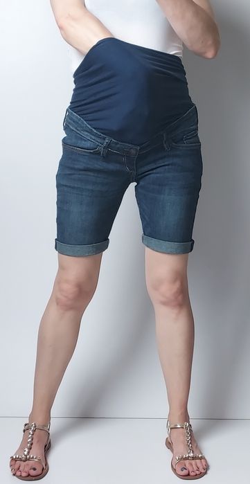 H&M MAMA_jeansowe ciążowe spodenki_38/M