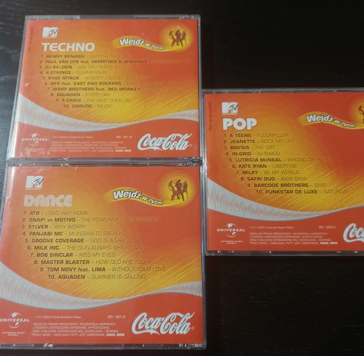 Płyty cd coca cola Techno Dance i Pop