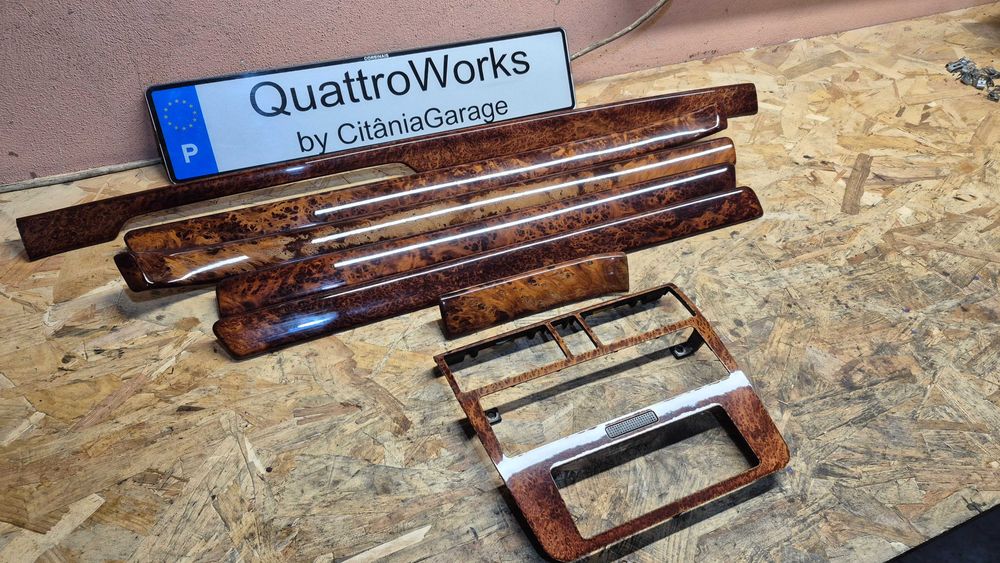 AUDI A4 B5(8D)-Frisos madeira- RAIZ DE NOGUEIRA -RAROS: Versão de LUXO