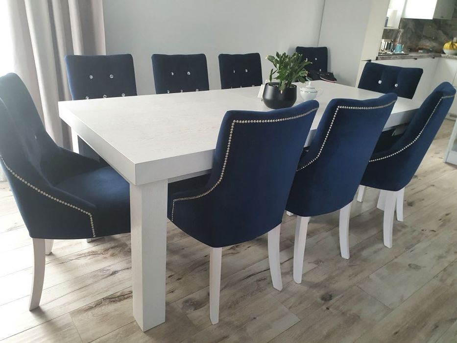 Krzesło tapicerowane granatowe Polska produkcja - 10 sztuk