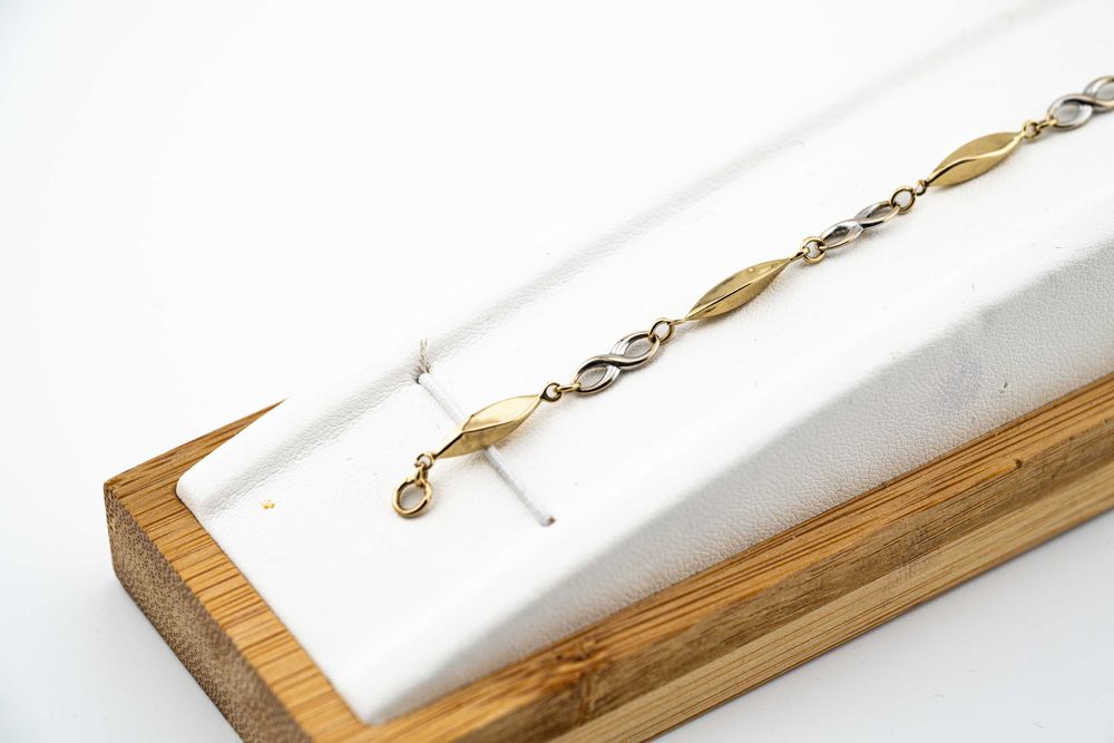 Wspaniała bransoletka z łączonego złota 585 infinity nieskończoność 19 cm