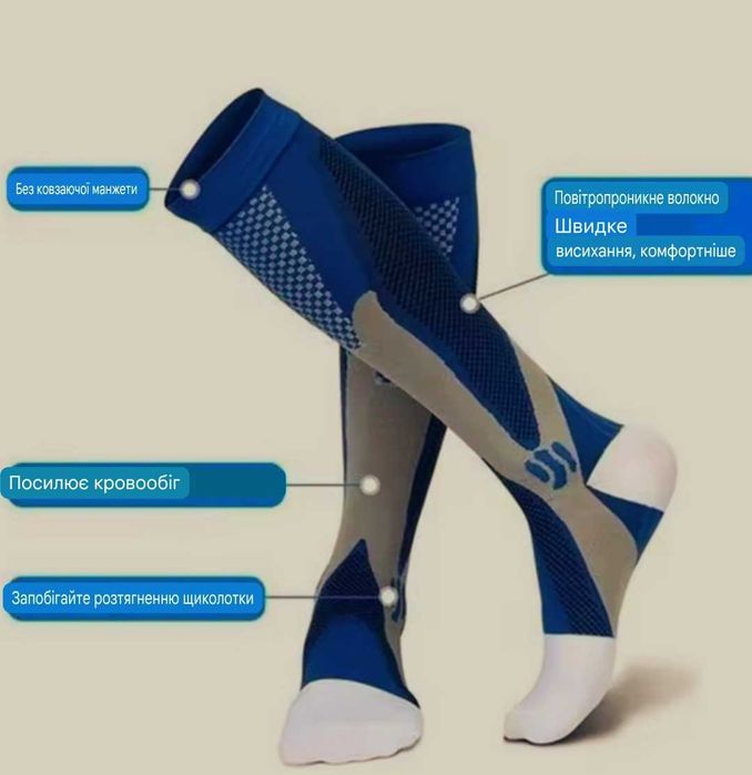 Компрессионные гольфы от отёков, припухлостей, при варикозе и тяжесте.