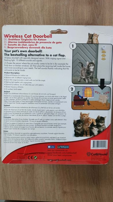 Bezprzewodowy Dzwonek dla kota psa