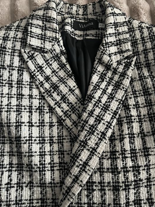 Піджак в гусячу лапку подовжений