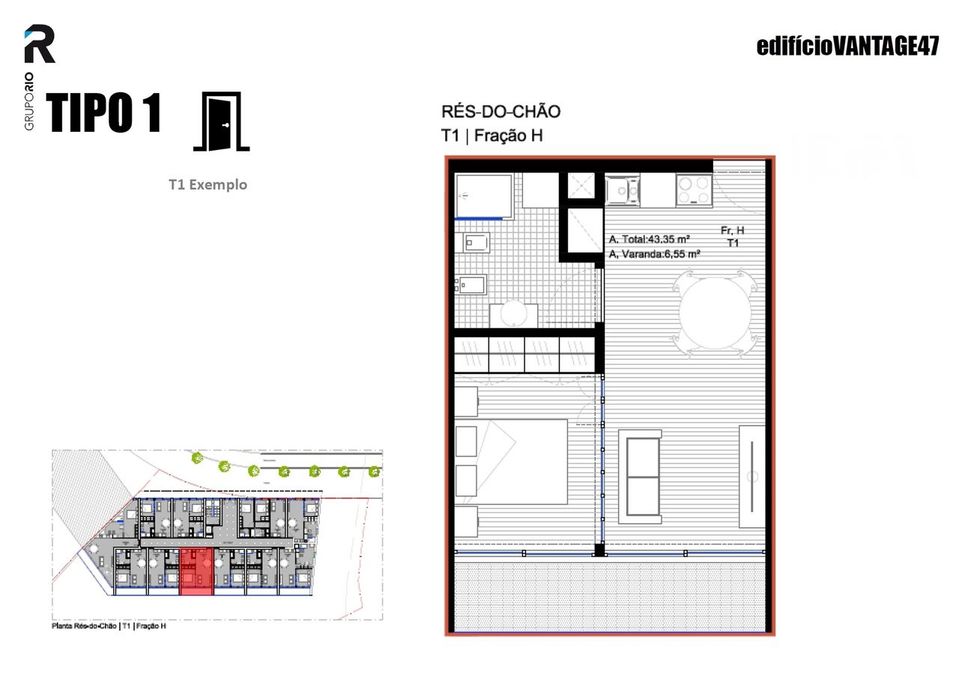 ARRENDAMENTO - Apartamento T1 NOVO na Póvoa de Varzim