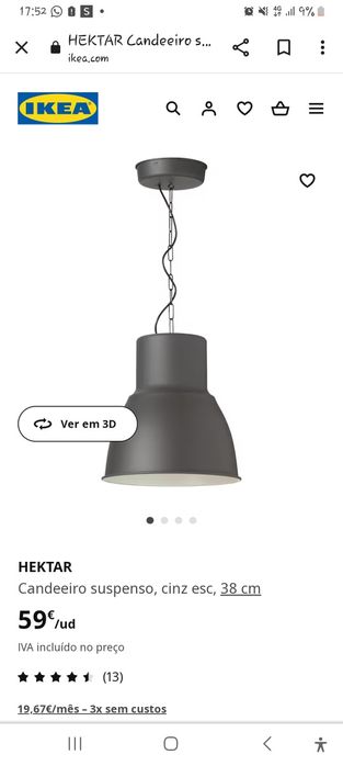 Candeeiros do ikea