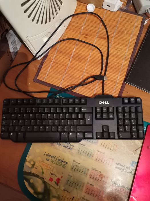 Klawiatura oryginalna sprawna typu DELL, złącze USB, kabel 2 m