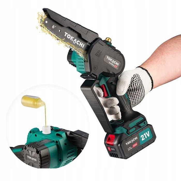 PILARKA 2x Akumulatorowa mini piła łańcuchowa BEZSZCZOTKOWA gałęziówka