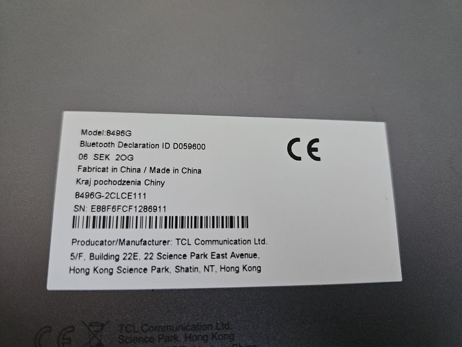 Tablet 10 cali android TCL 8496G  plus etui