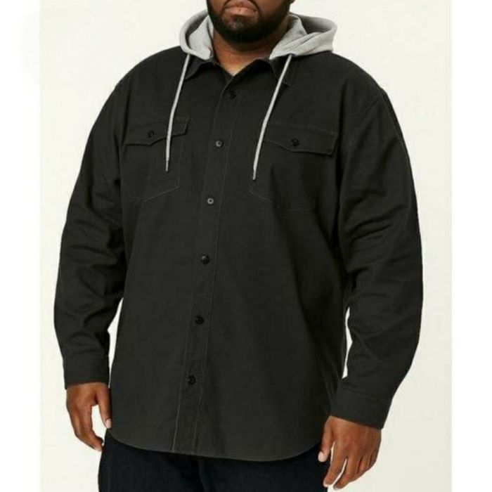 Куртка сорочка овершот з капюшоном Bigdude 5XL - 6XL overshirt  великого розміру