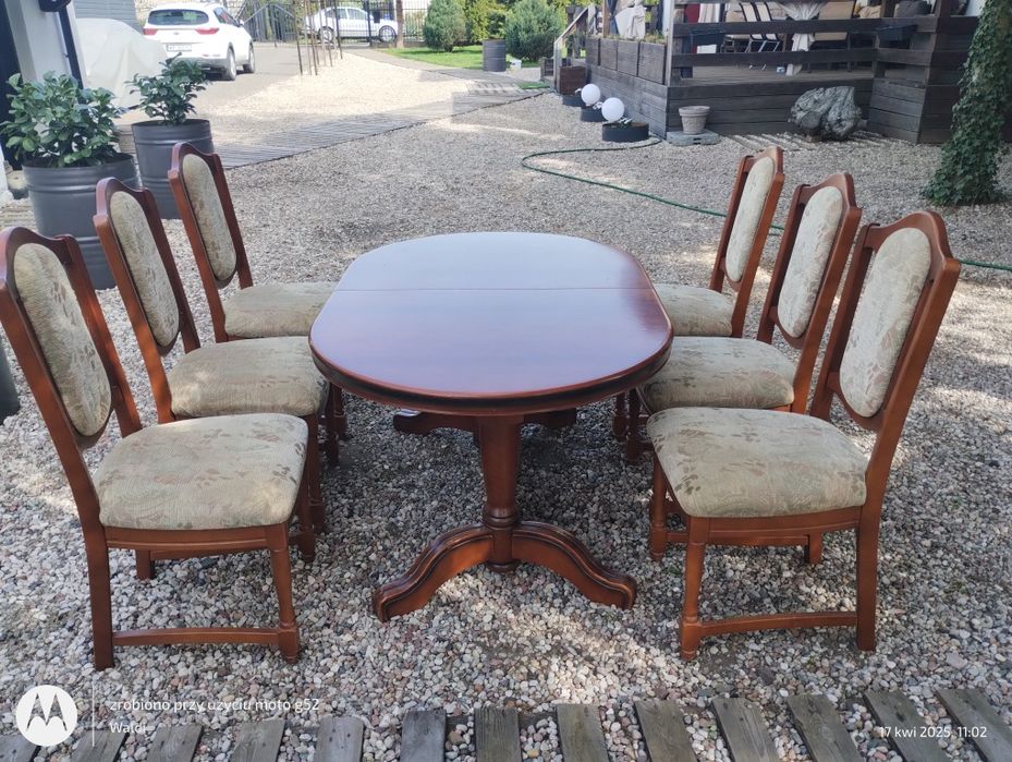 Stół drewniany Swarzędz 6 krzeseł