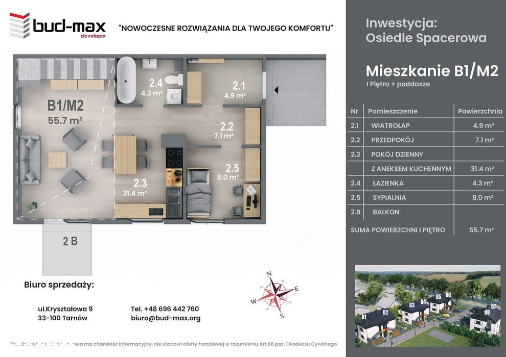 Nowe mieszkanie Tarnów ul Spacerowa