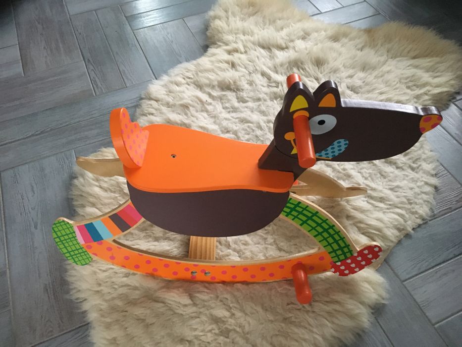 Drewniany Wilk na biegunach T'es fou Louloup, Ebulobo