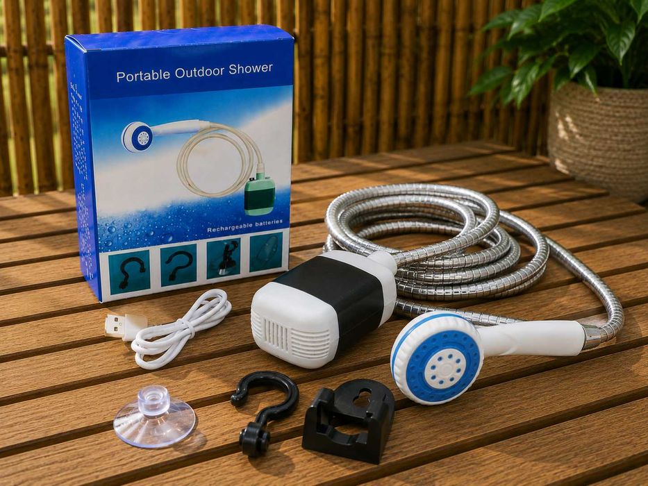 Похідний душ Portable Outdoor Shower акумуляторний туристичний портативний душ для кемпінгу та дачі душ на акумуляторі переносний душ для природи