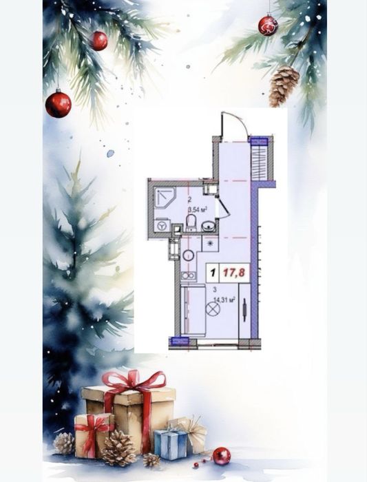 НОВОРІЧНА АКЦІЯ!Продам Смарт квартиру 17,8 м² від забудовника Бортничі