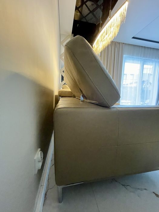 Ekskluzywny narożnik skórzany – brązowy, naturalna skóra, Domar