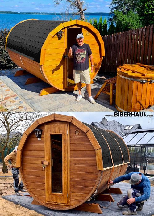 SAUNA Ogrodowa 300 cm OKNO 100% +GRATIS Beczka/Wiata +Akcesoria 3 DNI DOSTAWA