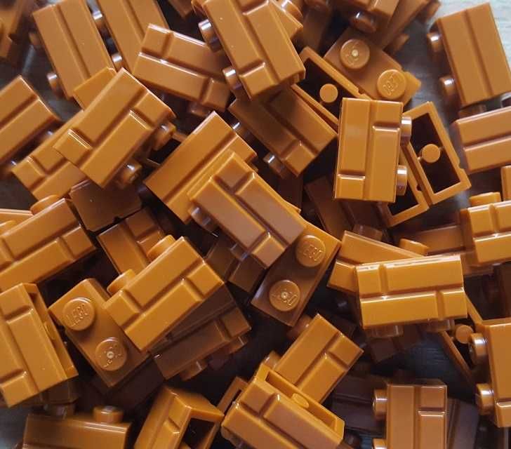 LEGO 98283 brick, cegła mur 1x2 dark orange 600 sztuk