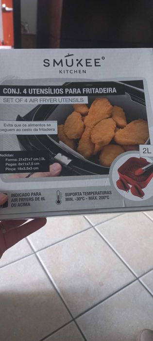 Conj.4 utensilios para air fryers de 6l