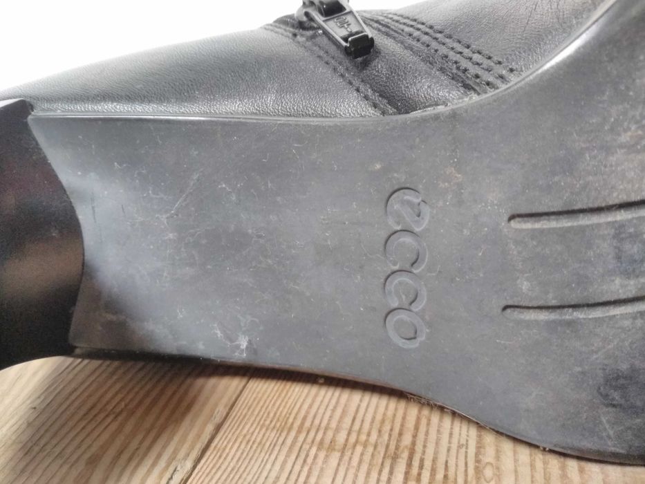 Buty botki ecco czarne skóra