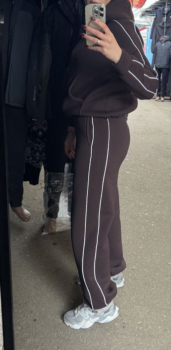 Жіночий теплий спортивний костюм трехнитка на флісі,шоколад.