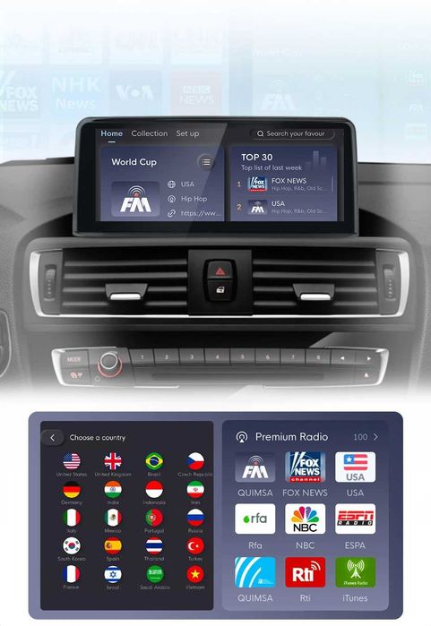 Rádio Android BMW Serie 3/4 F30 F31 Carplay GPS 4/64GB 4G 8-core NOVO